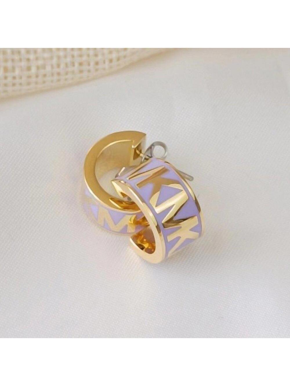 Michael Kors Enamel Small Hoop Earrings